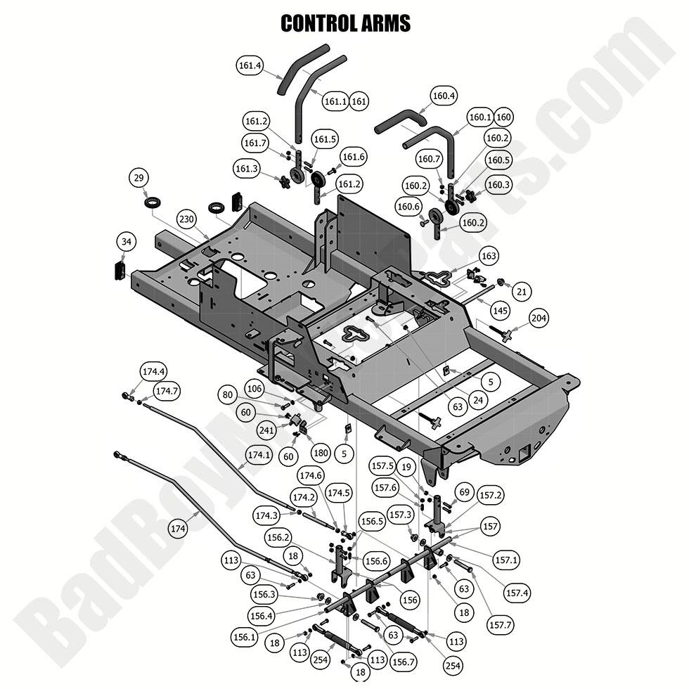 1956 - Bad Boy Mower Parts Lookup > 2019 > Renegade - Diesel > Control Arms